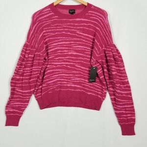 Free Press Burgundy Punch Tiger Stripe Sweater S